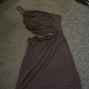 Tan dress with cut outs
